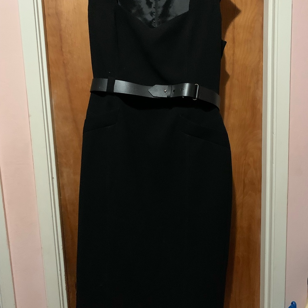 Elegant Black Belted Dress